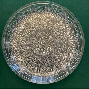 Intricate Clear Plastic Serving Platter 15 Inch
